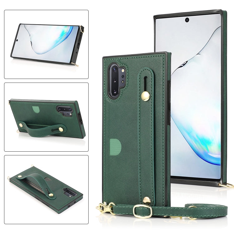 Wrist Strap PU+TPU Shockproof Protective Case with Crossbody Lanyard & Holder & Card Slot, For Samsung Galaxy A90 5G, For Samsung Galaxy Note9, For Samsung Galaxy Note 10, For Samsung Galaxy Note 10 Pro, For Samsung Galaxy S9, For Samsung Galaxy S9 Plu...