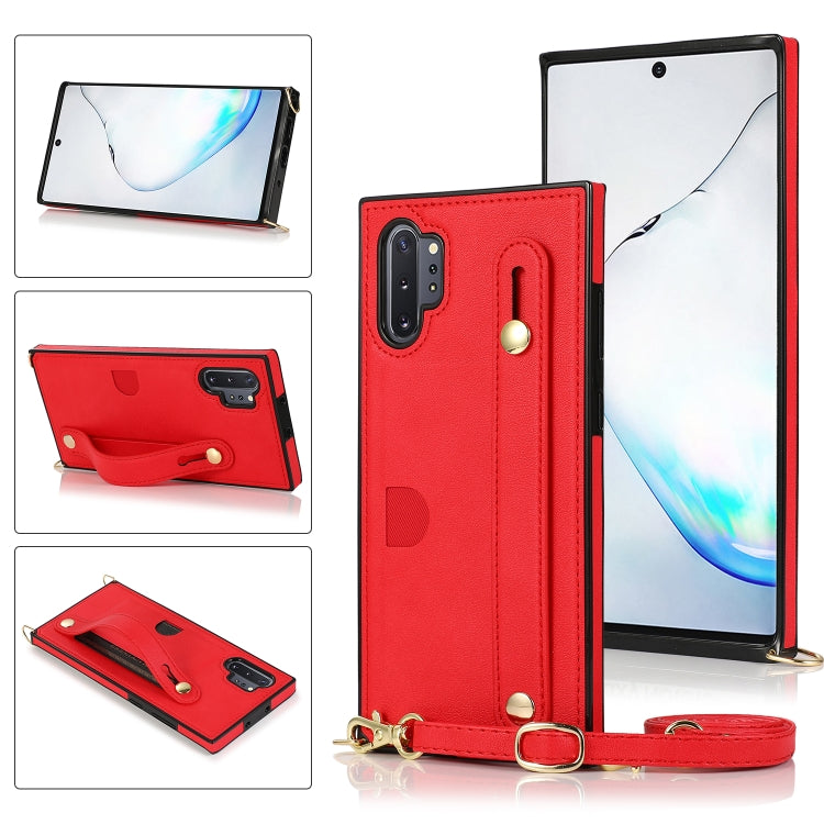 Wrist Strap PU+TPU Shockproof Protective Case with Crossbody Lanyard & Holder & Card Slot, For Samsung Galaxy A90 5G, For Samsung Galaxy Note9, For Samsung Galaxy Note 10, For Samsung Galaxy Note 10 Pro, For Samsung Galaxy S9, For Samsung Galaxy S9 Plu...