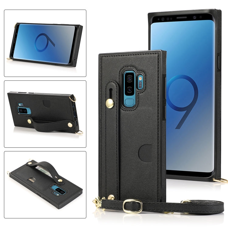 Wrist Strap PU+TPU Shockproof Protective Case with Crossbody Lanyard & Holder & Card Slot, For Samsung Galaxy A90 5G, For Samsung Galaxy Note9, For Samsung Galaxy Note 10, For Samsung Galaxy Note 10 Pro, For Samsung Galaxy S9, For Samsung Galaxy S9 Plu...