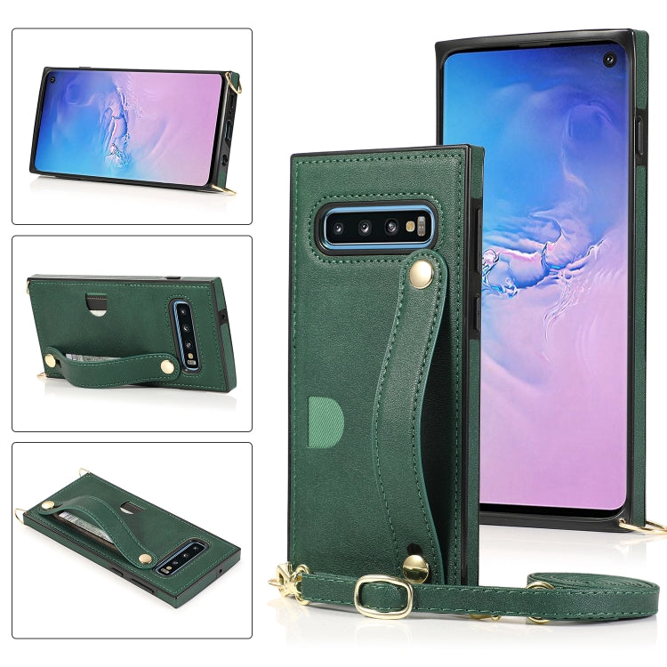 Wrist Strap PU+TPU Shockproof Protective Case with Crossbody Lanyard & Holder & Card Slot, For Samsung Galaxy A90 5G, For Samsung Galaxy Note9, For Samsung Galaxy Note 10, For Samsung Galaxy Note 10 Pro, For Samsung Galaxy S9, For Samsung Galaxy S9 Plu...