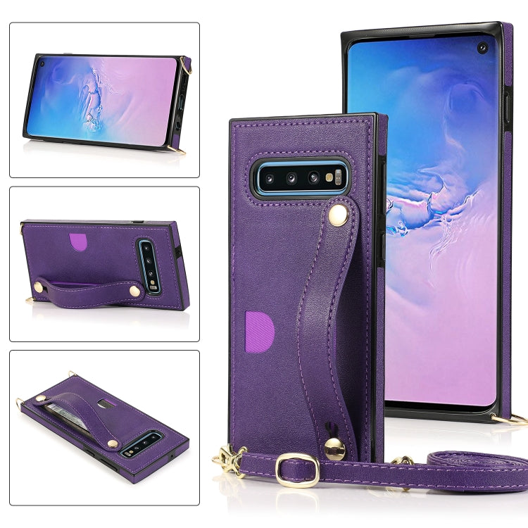 Wrist Strap PU+TPU Shockproof Protective Case with Crossbody Lanyard & Holder & Card Slot, For Samsung Galaxy A90 5G, For Samsung Galaxy Note9, For Samsung Galaxy Note 10, For Samsung Galaxy Note 10 Pro, For Samsung Galaxy S9, For Samsung Galaxy S9 Plu...