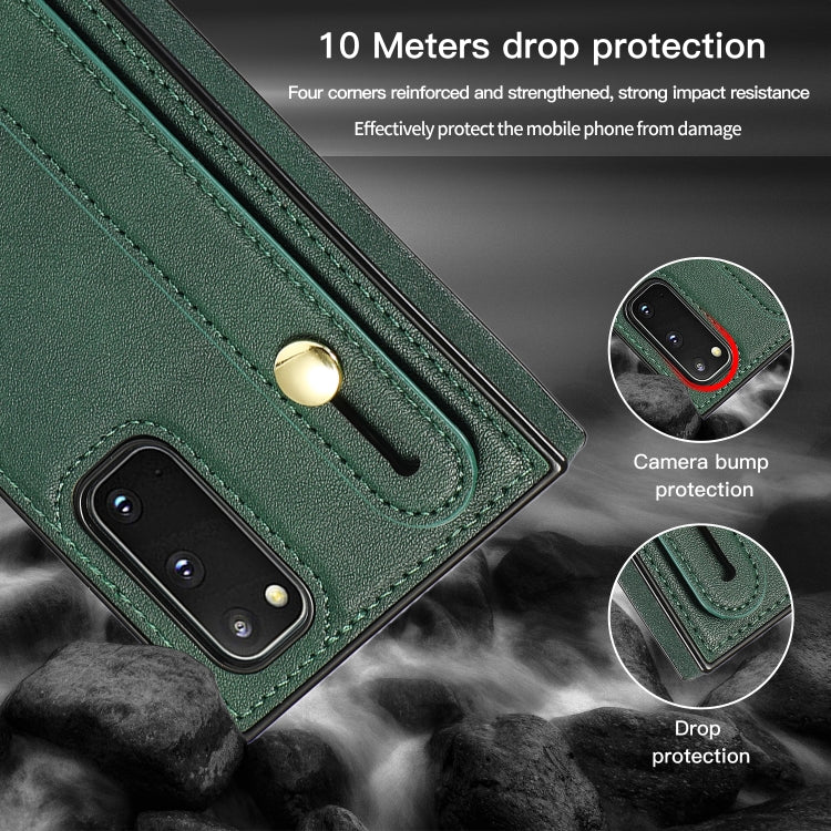 Wrist Strap PU+TPU Shockproof Protective Case with Crossbody Lanyard & Holder & Card Slot, For Samsung Galaxy S20, For Samsung Galaxy S20 Plus, For Samsung Galaxy S20 Ultra