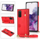 Wrist Strap PU+TPU Shockproof Protective Case with Crossbody Lanyard & Holder & Card Slot, For Samsung Galaxy S20, For Samsung Galaxy S20 Plus, For Samsung Galaxy S20 Ultra