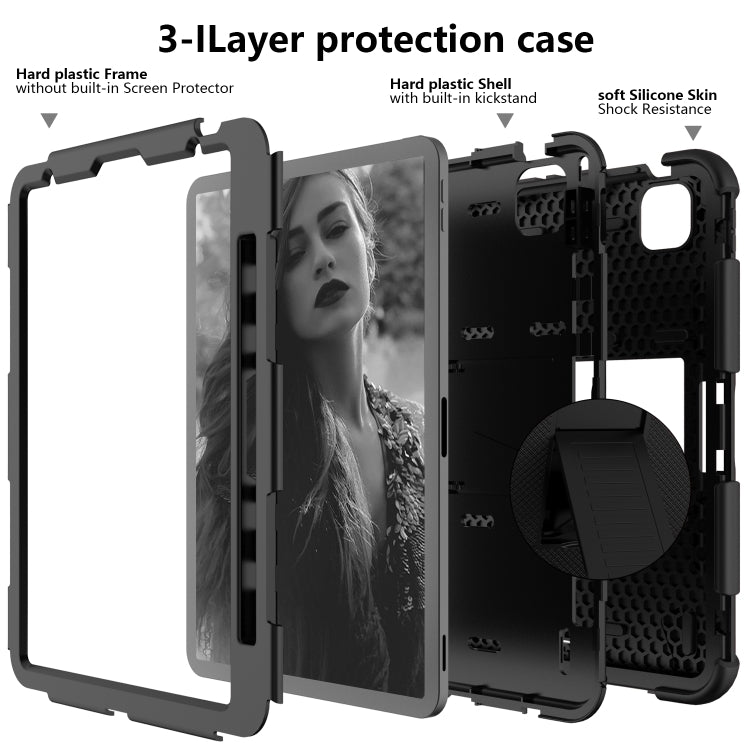 Shockproof Two-Color Silicone Protective Case with Holder, For iPad Air 2022 / 2020 10.9, For Samsung Galaxy Tab A7 (2020) T500/T505