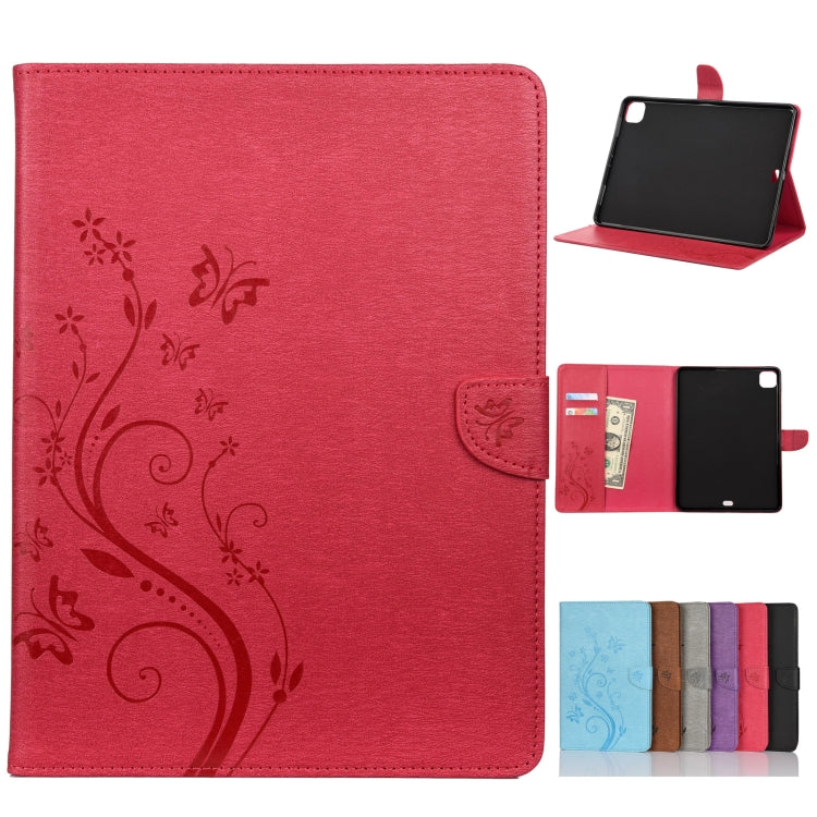 Butterfly Flower Embossing Pattern Horizontal Flip Leather Case with Holder & Card Slots & Wallet, For iPad Pro 11 (2020)