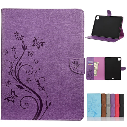 Butterfly Flower Embossing Pattern Horizontal Flip Leather Case with Holder & Card Slots & Wallet, For iPad Pro 11 (2020)