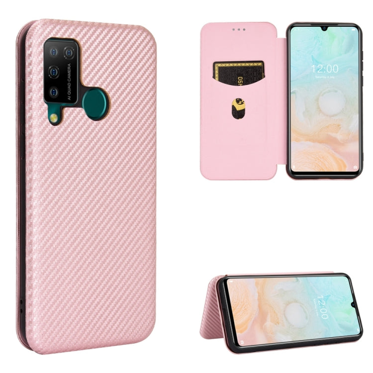 Carbon Fiber Texture Magnetic Horizontal Flip TPU + PC + PU Leather Case with Card Slot, For Galaxy M51 (Side Fingerprint), For DOOGEE N20 Pro