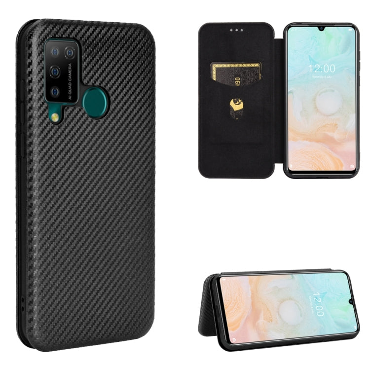 Carbon Fiber Texture Magnetic Horizontal Flip TPU + PC + PU Leather Case with Card Slot, For Galaxy M51 (Side Fingerprint), For DOOGEE N20 Pro
