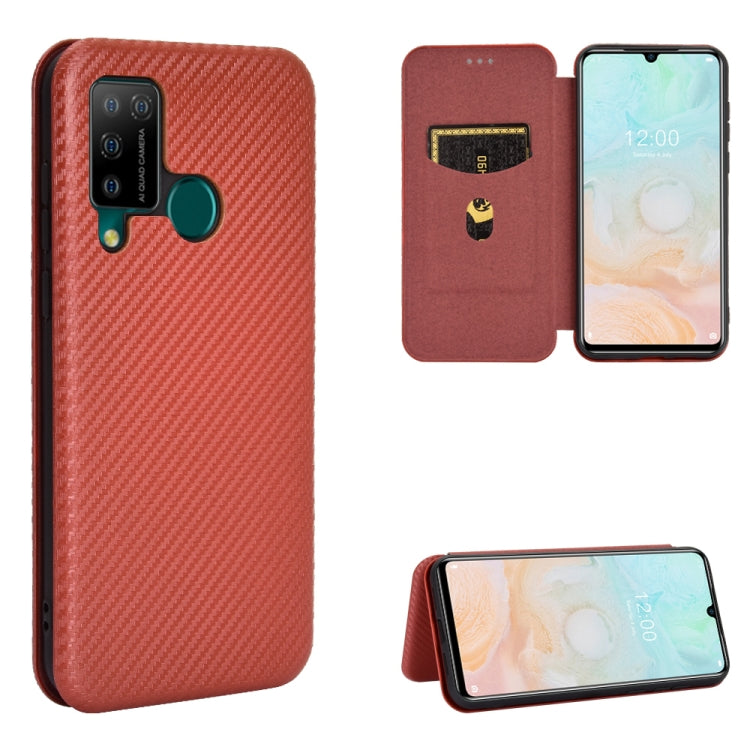 Carbon Fiber Texture Magnetic Horizontal Flip TPU + PC + PU Leather Case with Card Slot, For Galaxy M51 (Side Fingerprint), For DOOGEE N20 Pro