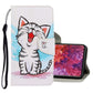 3D Colored Drawing Horizontal Flip PU Leather Case with Holder & Card Slots & Wallet