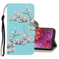 3D Colored Drawing Horizontal Flip PU Leather Case with Holder & Card Slots & Wallet