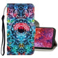 3D Colored Drawing Horizontal Flip PU Leather Case with Holder & Card Slots & Wallet