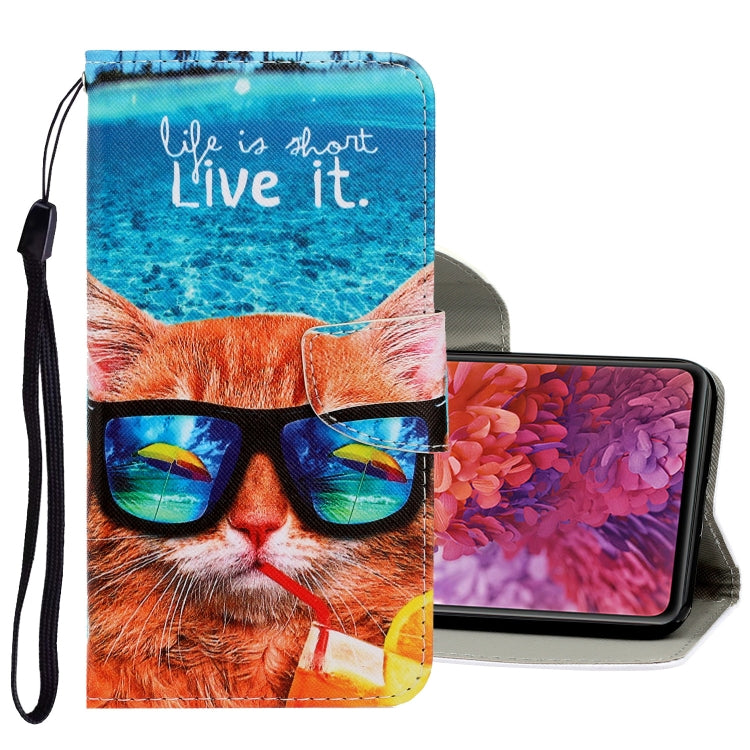 3D Colored Drawing Horizontal Flip PU Leather Case with Holder & Card Slots & Wallet