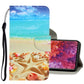 3D Colored Drawing Horizontal Flip PU Leather Case with Holder & Card Slots & Wallet
