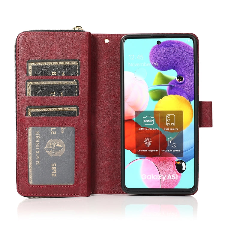 Zipper Wallet Bag Horizontal Flip PU Leather Case with Holder & 9 Card Slots & Wallet & Lanyard & Photo Frame, For Samsung Galaxy A51, For Samsung Galaxy A51 5G, For Samsung Galaxy A70, For Samsung Galaxy A71, For Samsung Galaxy A71 5G�����������������...