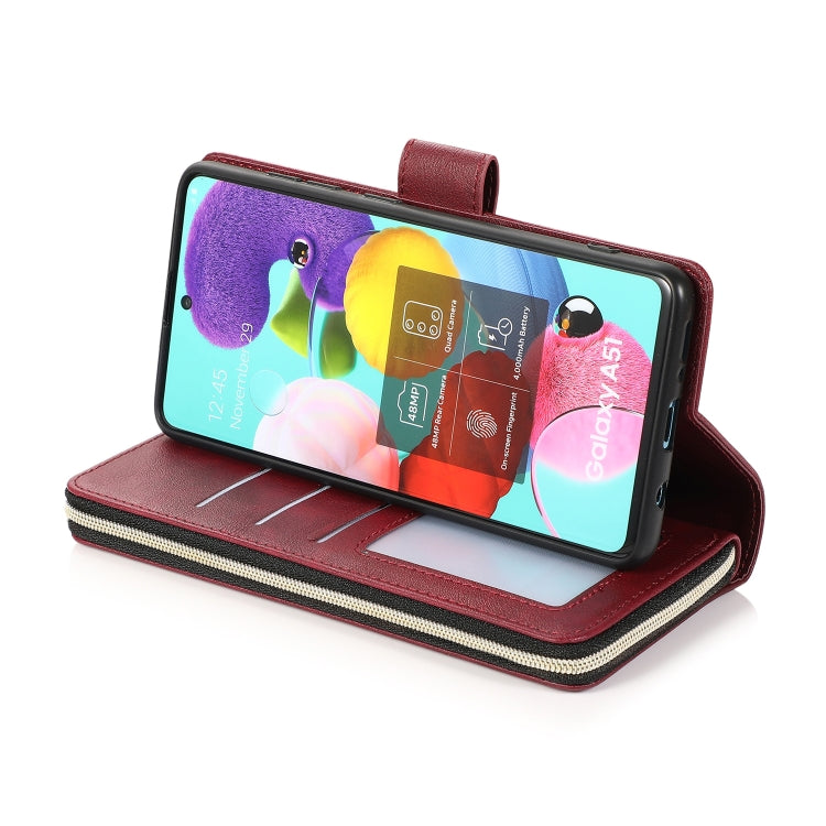 Zipper Wallet Bag Horizontal Flip PU Leather Case with Holder & 9 Card Slots & Wallet & Lanyard & Photo Frame, For Samsung Galaxy A51, For Samsung Galaxy A51 5G, For Samsung Galaxy A70, For Samsung Galaxy A71, For Samsung Galaxy A71 5G�����������������...
