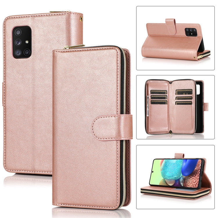 Zipper Wallet Bag Horizontal Flip PU Leather Case with Holder & 9 Card Slots & Wallet & Lanyard & Photo Frame, For Samsung Galaxy A51, For Samsung Galaxy A51 5G, For Samsung Galaxy A70, For Samsung Galaxy A71, For Samsung Galaxy A71 5G�����������������...