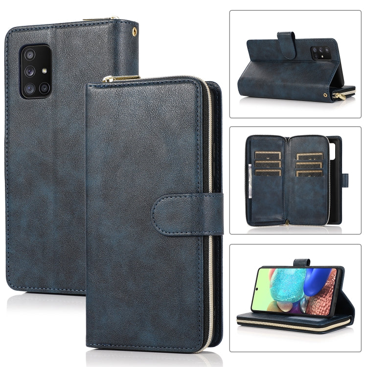 Zipper Wallet Bag Horizontal Flip PU Leather Case with Holder & 9 Card Slots & Wallet & Lanyard & Photo Frame, For Samsung Galaxy A51, For Samsung Galaxy A51 5G, For Samsung Galaxy A70, For Samsung Galaxy A71, For Samsung Galaxy A71 5G�����������������...