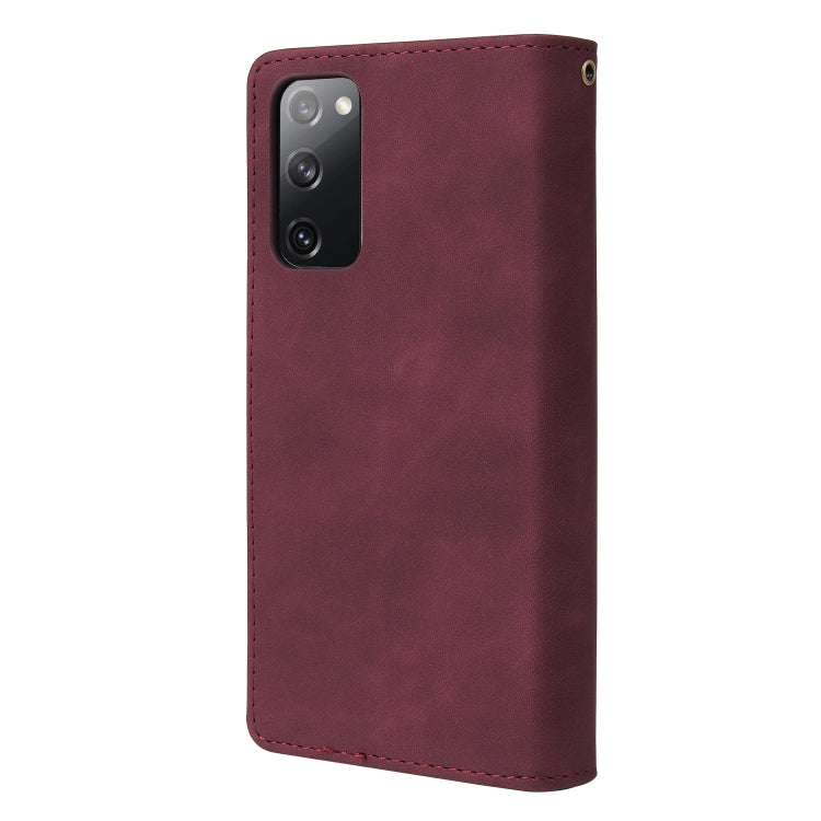 Zipper Wallet Bag Horizontal Flip PU Leather Case with Holder & 9 Card Slots & Wallet & Lanyard & Photo Frame, For Samsung Galaxy S20 FE 5G