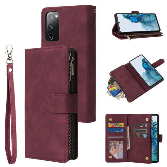 Zipper Wallet Bag Horizontal Flip PU Leather Case with Holder & 9 Card Slots & Wallet & Lanyard & Photo Frame, For Samsung Galaxy S20 FE 5G