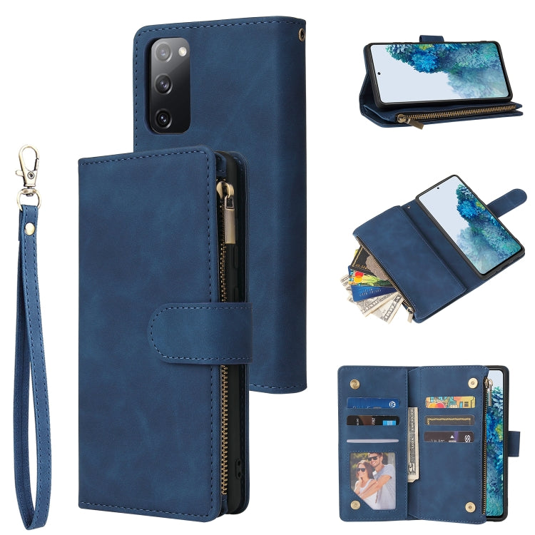 Zipper Wallet Bag Horizontal Flip PU Leather Case with Holder & 9 Card Slots & Wallet & Lanyard & Photo Frame, For Samsung Galaxy S20 FE 5G