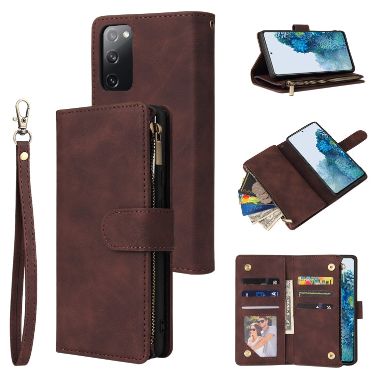 Zipper Wallet Bag Horizontal Flip PU Leather Case with Holder & 9 Card Slots & Wallet & Lanyard & Photo Frame, For Samsung Galaxy S20 FE 5G