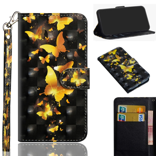 3D Painted Pattern Horizontal Flip TPU + PU Leather Case with Holder & Wallet & Card Slots & Lanyard