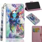3D Painted Pattern Horizontal Flip TPU + PU Leather Case with Holder & Wallet & Card Slots & Lanyard