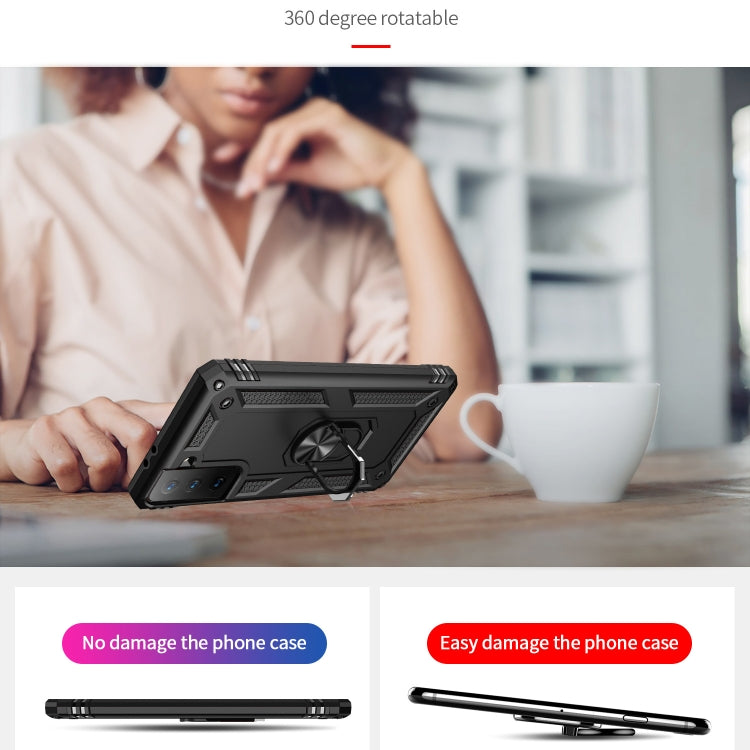 Shockproof TPU + PC Protective Case with 360 Degree Rotating Holder, For Samsung Galaxy S21+ 5G