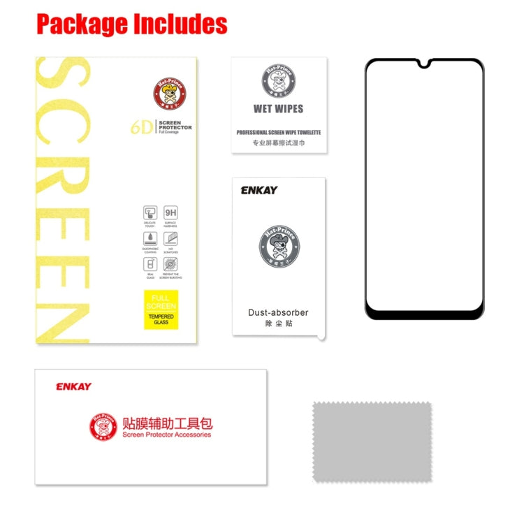 ENKAY Hat-Prince 0.26mm 9H 6D Curved Full Screen Tempered Glass Film for Galaxy A30 / A50, For Galaxy A30 / A50