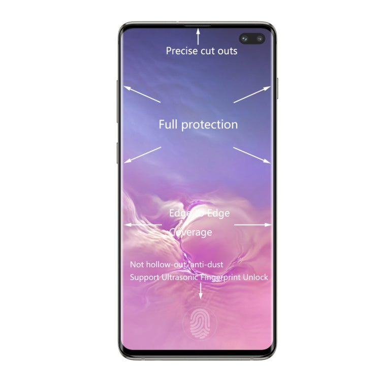 ENKAY Hat-Prince 0.26mm 9H 3D Curved Surface Full Screen Cover Hot Bending Tempered Color Film for Galaxy S10+