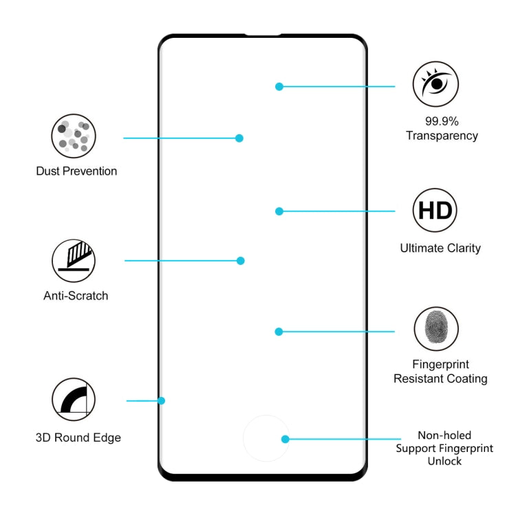 ENKAY Hat-Prince 0.26mm 9H 3D Curved Surface Full Screen Cover Hot Bending Tempered Color Film for Galaxy S10+