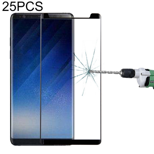 25 PCS Full Glue 3D Curved Silk-screen Non-full Screen Tempered Glass Screen Protector with Fully Adhesive For Galaxy Note 8