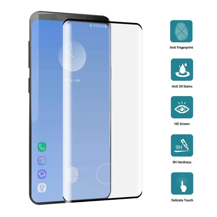 25 PCS For Galaxy S10 0.3mm 9H 3D Full Screen Tempered Glass Film, Screen Fingerprint Unlocking is Supported