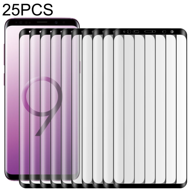 25 PCS For Galaxy Note9 0.3mm 9H Surface Hardness 3D Curved Edge Full Screen Tempered Glass Film