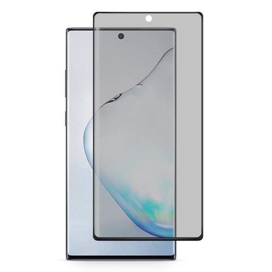 For Galaxy Note 10  0.3mm 9H Surface Hardness 3D Privacy Curved Edge Glue Curved Full Screen Tempered Glass Film, Fingerprint Unlock Is Not Supported
