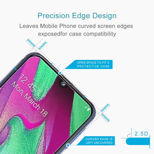 2.5D Non-Full Screen Tempered Glass Film for Galaxy A40, For Galaxy A40 (1 PC)
