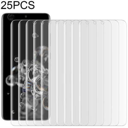 25pcs For Galaxy S20 Ultra 9H HD 3D Curved Edge Tempered Glass Film (Transparent)