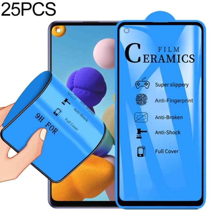 25pcs For Samsung Galaxy A21s 2.5D Full Glue Full Cover Ceramics Film, For Samsung Galaxy A21s (25pcs)