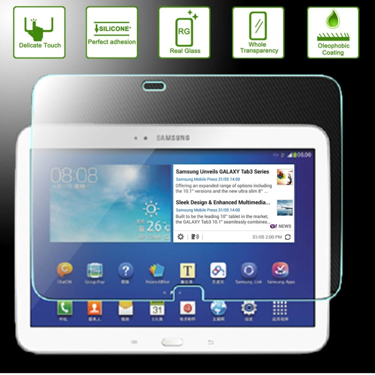 0.4mm 9H+ Surface Hardness 2.5D Explosion-proof Tempered Glass Film for Galaxy Tab 3 10.1 / P5200, For P5200