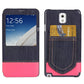 Jeans Style Flip Leather Case with Credit Card Slots & Call Display ID for Galaxy Note III / N9000