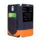 Jeans Style Flip Leather Case with Credit Card Slots & Call Display ID for Galaxy Note III / N9000