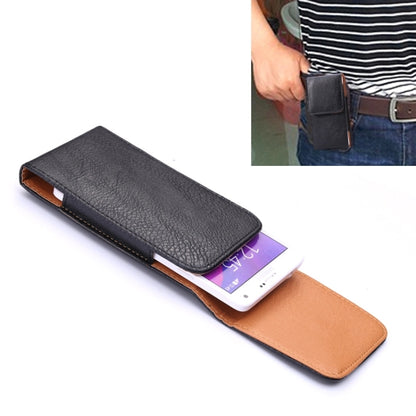 Universal 5 inch Vertical Style Litchi Texture Leather Case / Waist Bag with Back Splint for iPhone X , Galaxy S7 / S6 / S5