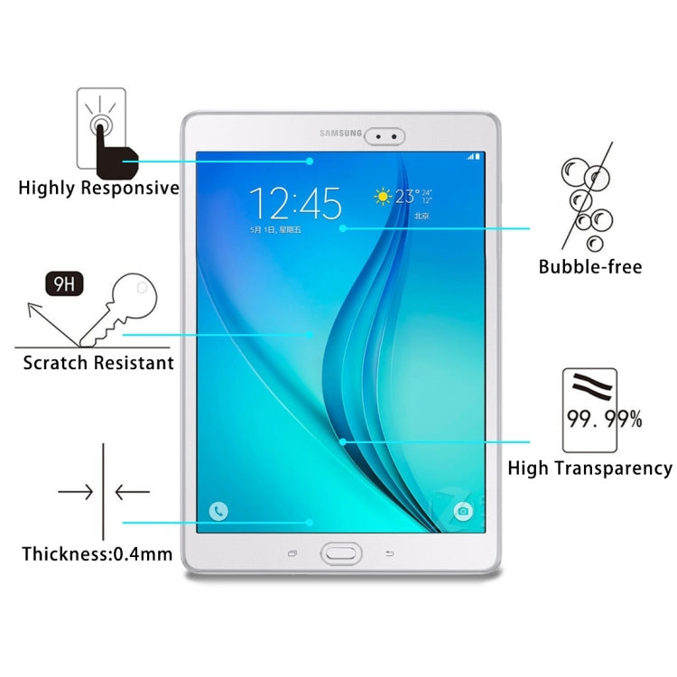 For Galaxy Tab A 9.7 / T550 / T555 0.4mm 9H+ Surface Hardness 2.5D Explosion-proof Tempered Glass Film, For Galaxy Tab A 9.7 / T550（1 PC）