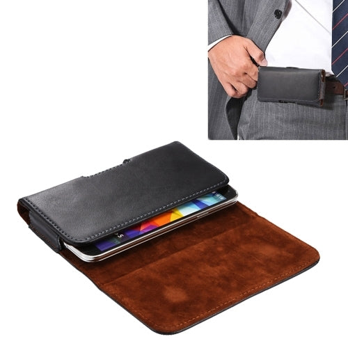 Crazy Horse Texture Universal Horizontal Style Genuine Leather Case / Waist Bag with Back Splint for Galaxy Mega i9208 / i9200 / Mega 2 / i9205