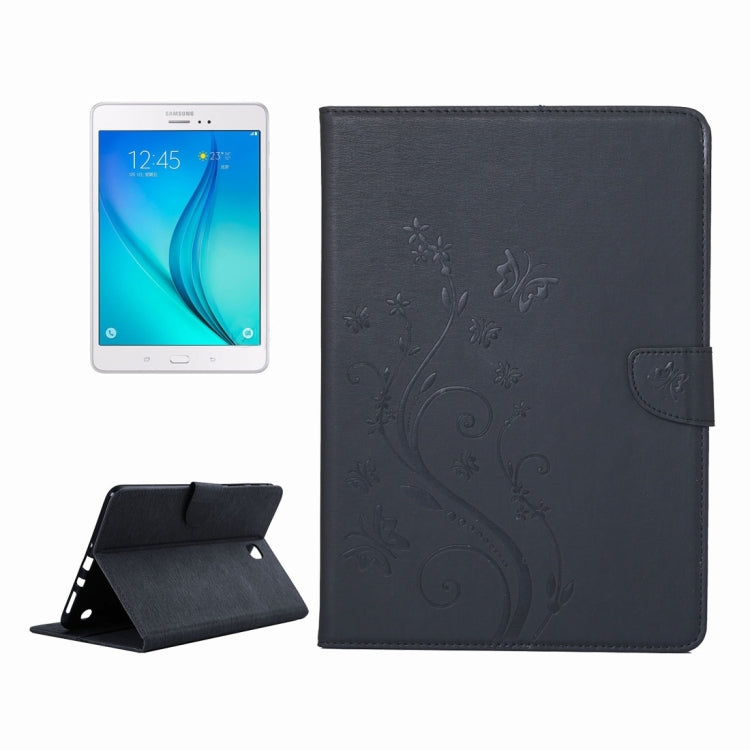 For Galaxy Tab A 8.0 / T350 Pressed Flowers Butterfly Pattern Horizontal Flip PU Leather Case with Magnetic Buckle & Holder & Card Slots & Wallet, For Galaxy Tab A 8.0 / T350