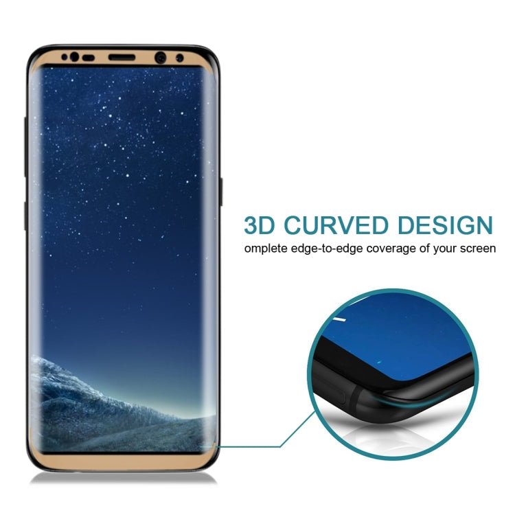 For Galaxy S8 / G950 0.3mm 9H Surface Hardness 3D Curved Silk-screen Full Screen Tempered Glass Screen Protector