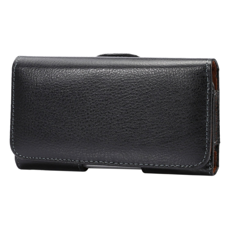 5.2 inch Litchi Texture Vertical Flip Thwartwise Genuine Leather Case / Waist Bag with Rotatable Back Splint for iPhone X  & Galaxy S7 & S6 Edge & S6 & S5, Sony Xperia Z5 & Z4 & Z3, Huawei P9 & P8, etc