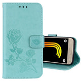 For Galaxy J3 (2017) / J330 (EU Version) Roses Pressed Flower Pattern Horizontal Flip Leather Case with Holder & Card Slots & Wallet