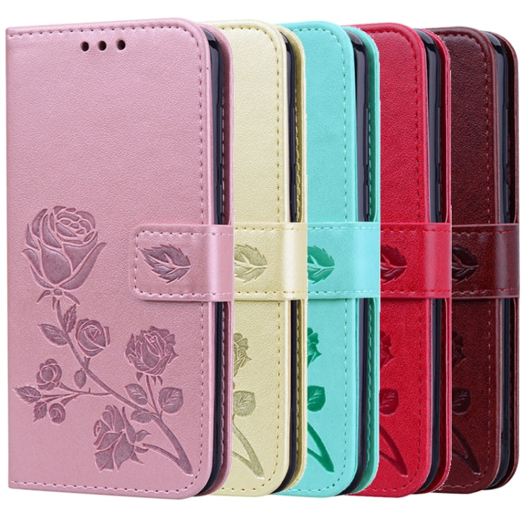Rose Embossed Horizontal Flip PU Leather Case for Galaxy S10e, with Holder & Card Slots & Wallet